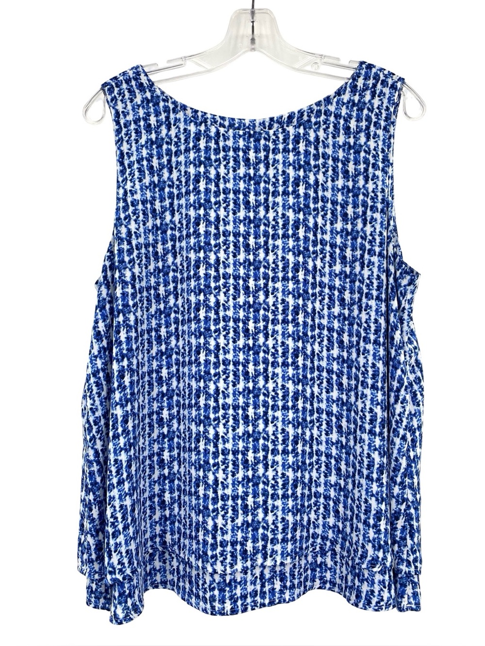 Chico's Blue Batik Layered Look Flowy Tank Top Sleeveless Blouse